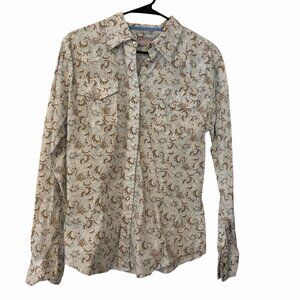 Ransom Ranch Western Shirt With Rhinestone Snap Buttons Womens Large